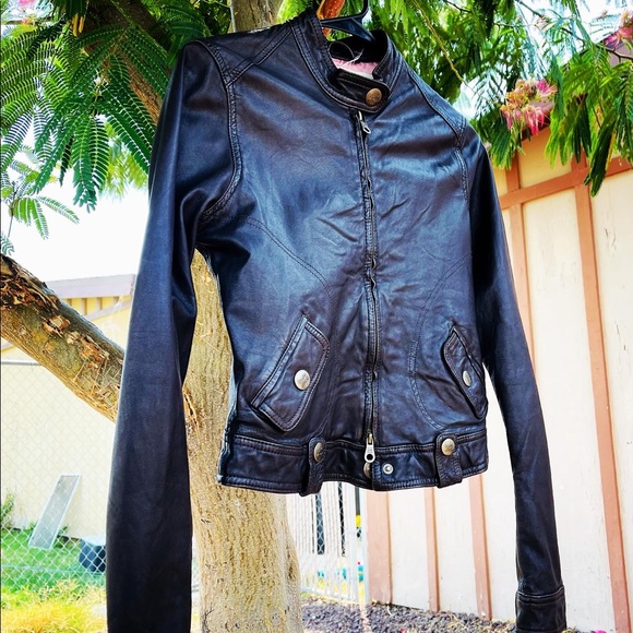 Ezra Fitch Leather Cafe Motorcycle Jacket Size M - Picture 3 of 7
